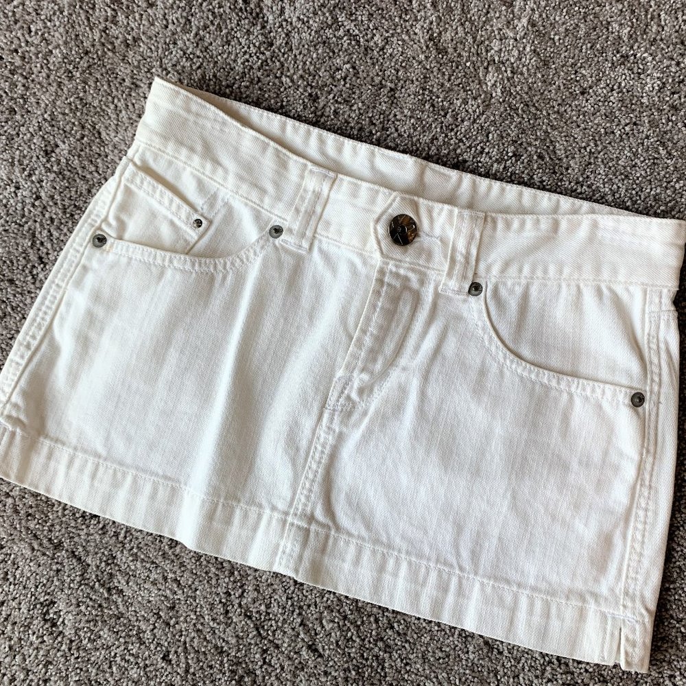 Express White Denim Skirt
